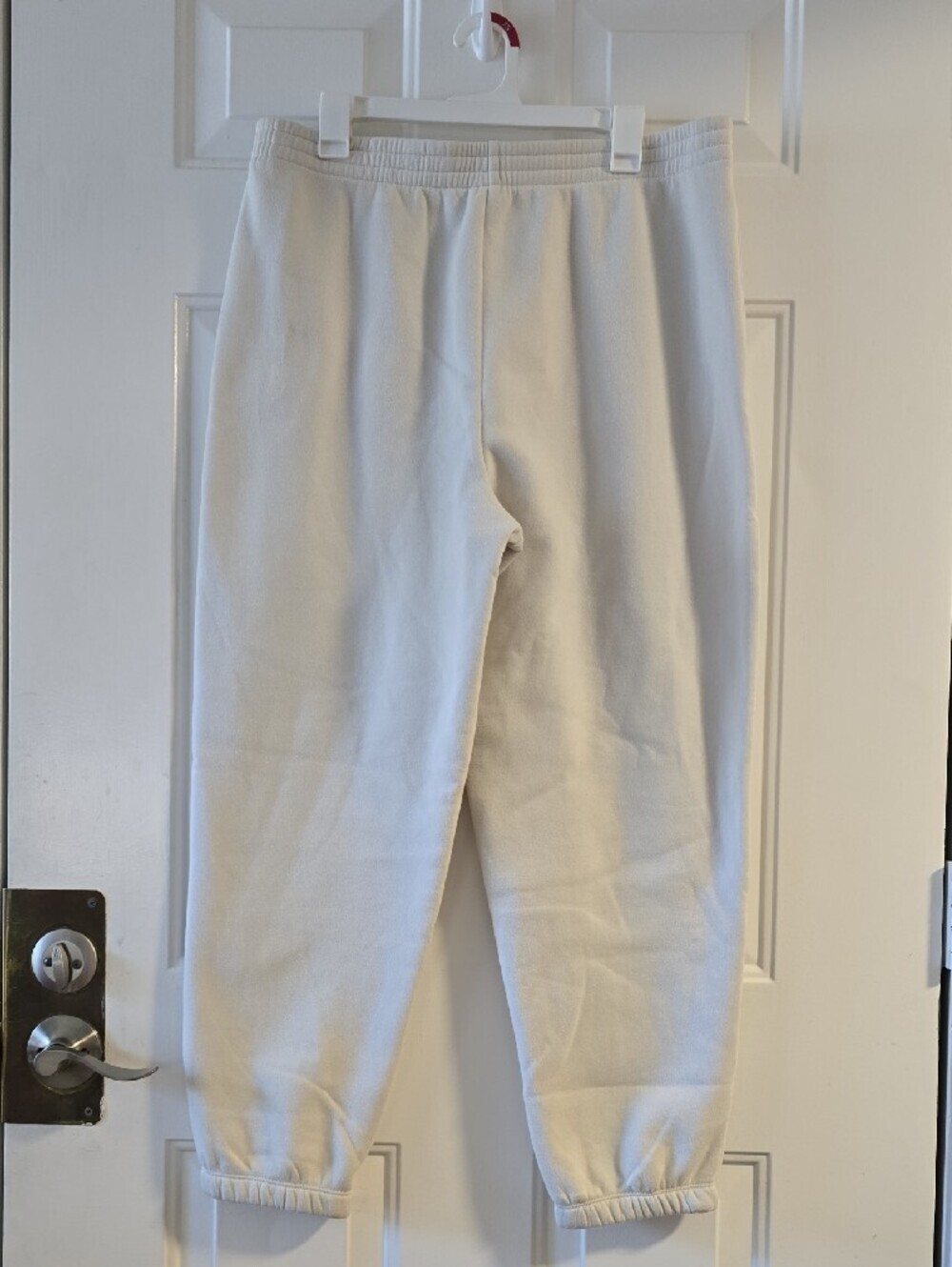 Calvin Klein Fleece Sweatpants Joggers Cream Tan Vertical Side Logo NWT Size M - Picture 5 of 6